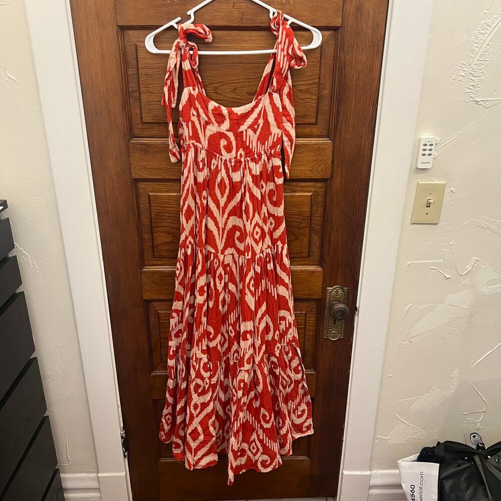 Honorine marguerite tiered printed cotton gauze maxi dress Orange size XS $438